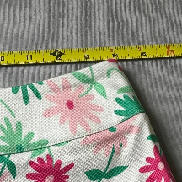 Josephine Chaus Womens White Pink Green Floral Daisy A-Line Mini Skirt Size 6 - Picture 7 of 10